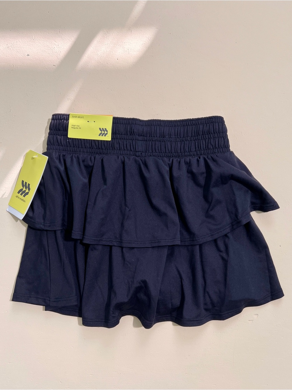 All In Motion Girls Ruffle Skort Black Size S (6/7) High Rise gym Athletic NWT